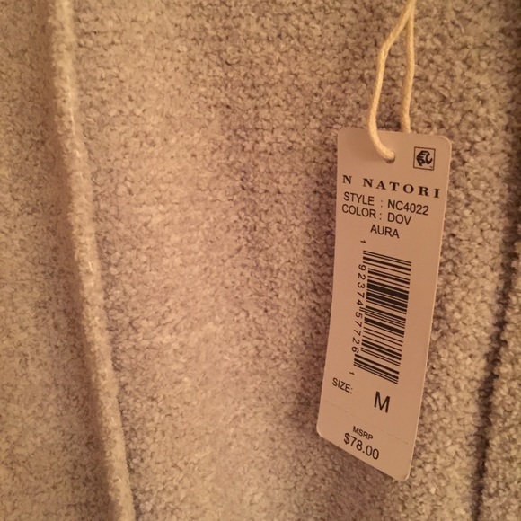 Natori Aura Sweater Robe Soft Dove Gray NWT Size Medium - Picture 5 of 10